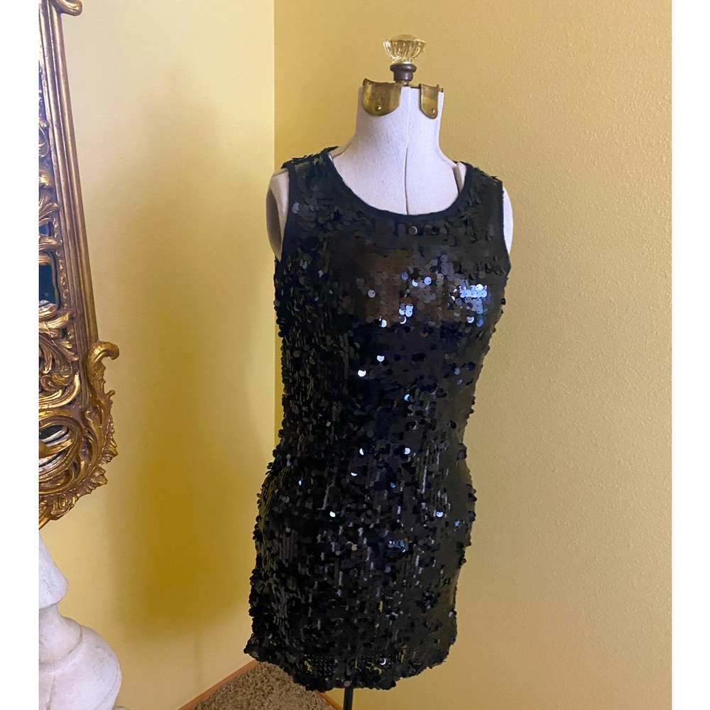 Black sequins dress XS